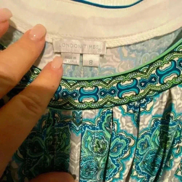 London Times Women’s Midi Print Short Sleeve Pretty Unique size 8 - Picture 3 of 13